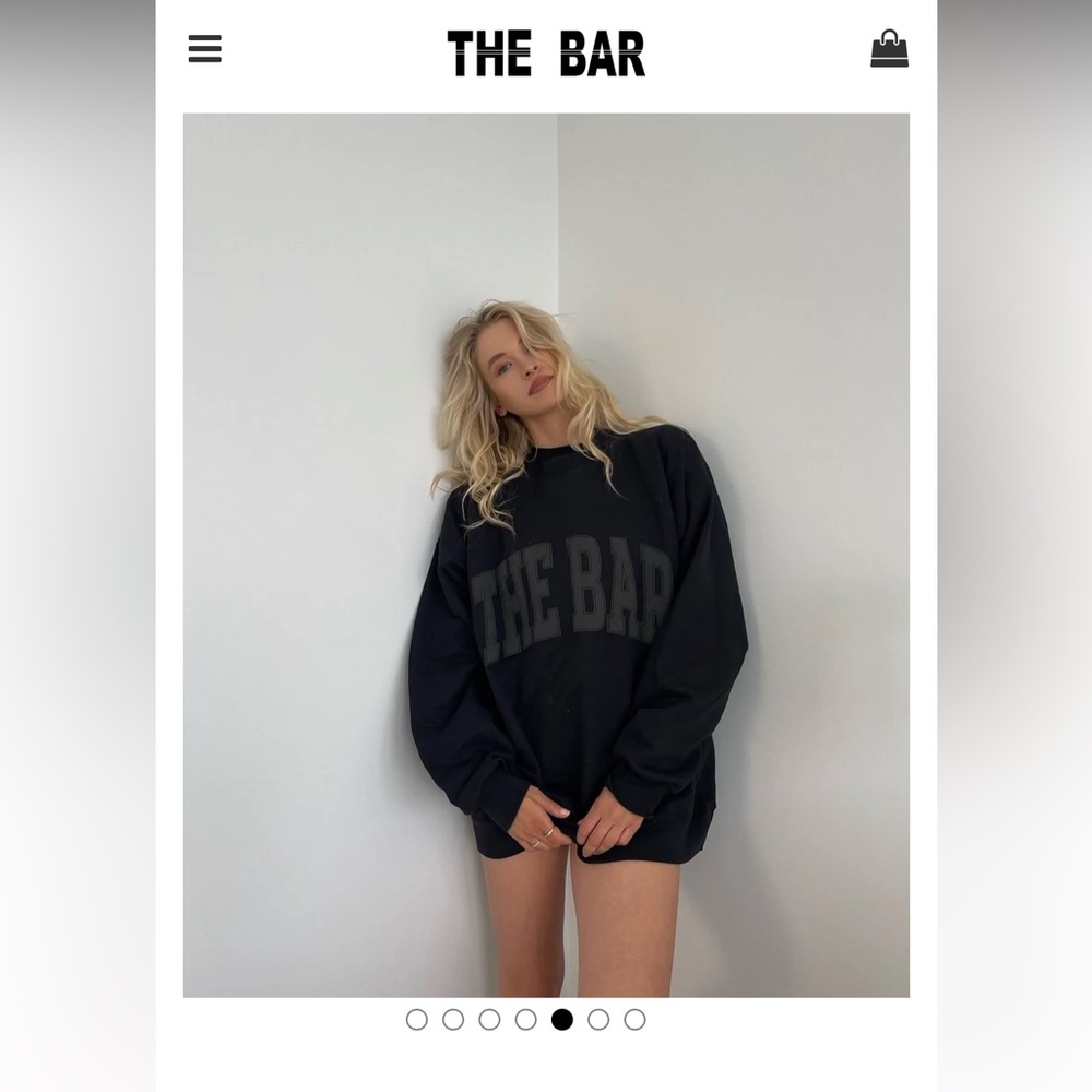 THE BAR VARSITY SWEATSHIRT- Black Size L -Oversized-Brand New-UNOPENED!